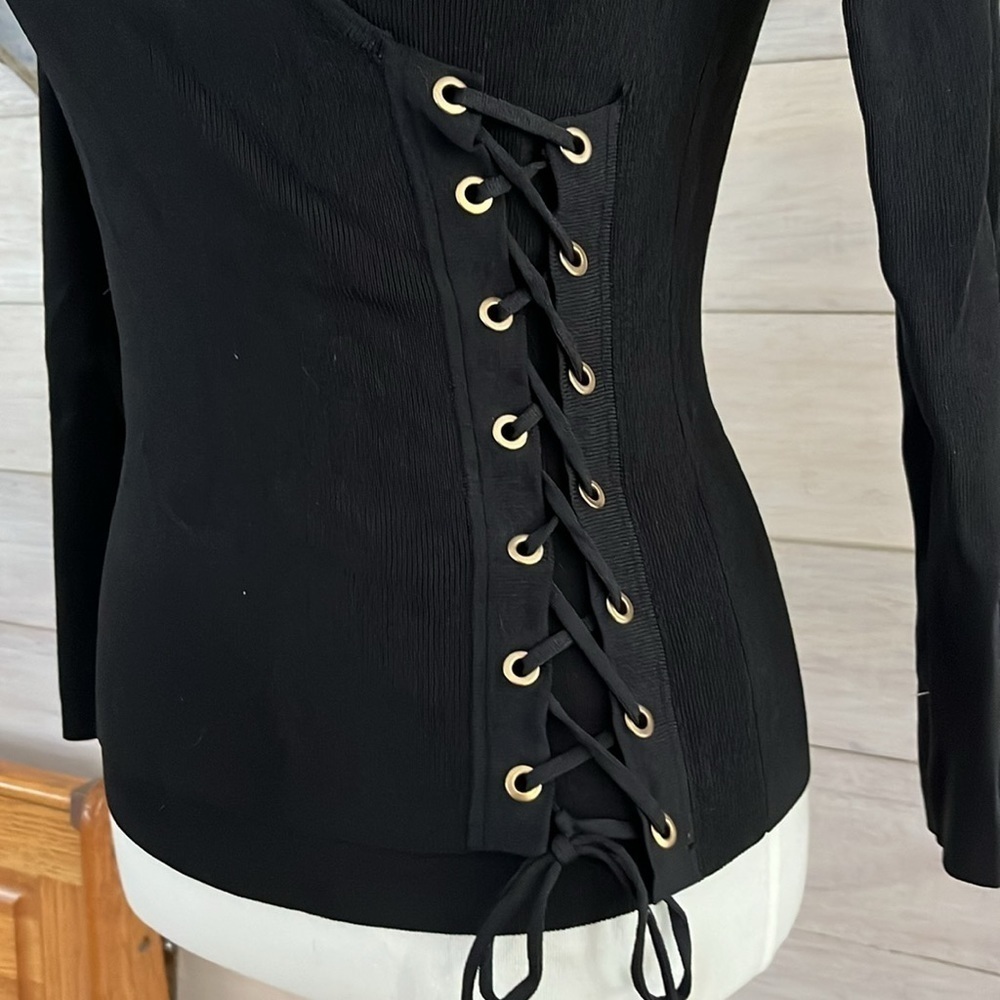 Zara Black Stretch Top S - Picture 2 of 5